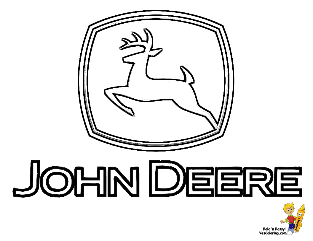 John Deere Logo Tractor Coloring Page. You can print out and color 