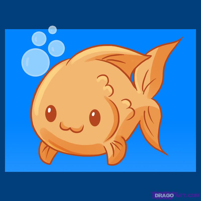Premium Vector | Vector illustration with fish in anime style illustration  with colorful goldfish and bubbles