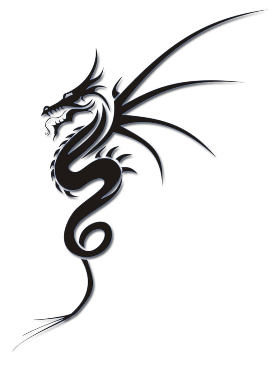 Learn How to Draw a Dragon Tattoo (Tattoos) Step by Step : Drawing Tutorials