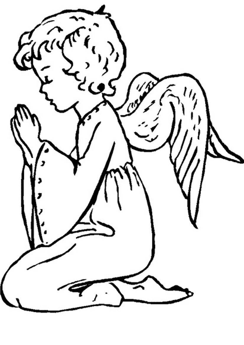 praying angel outline