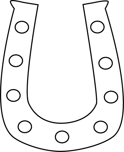 Black and White Horseshoe Clip Art - Black and White Horseshoe Image