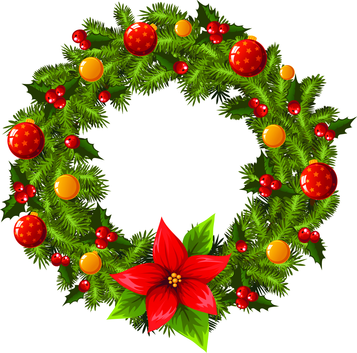 Christmas wreath 2 vector Free Vector 