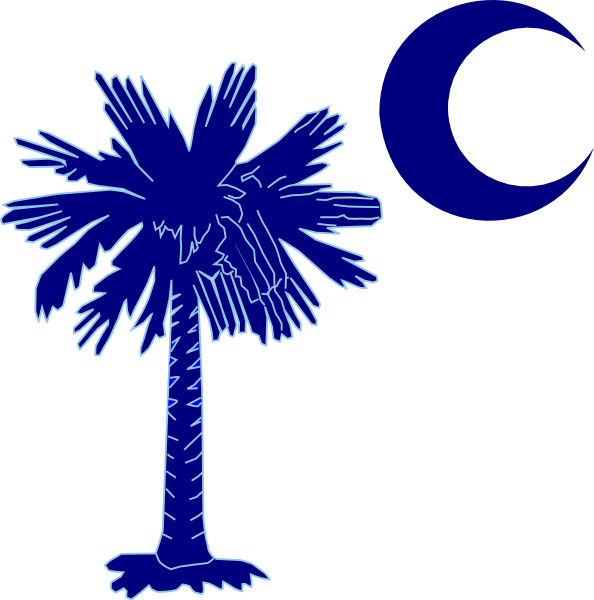 Sc Palmetto Tree - Blue clip art - vector clip art online, royalty 