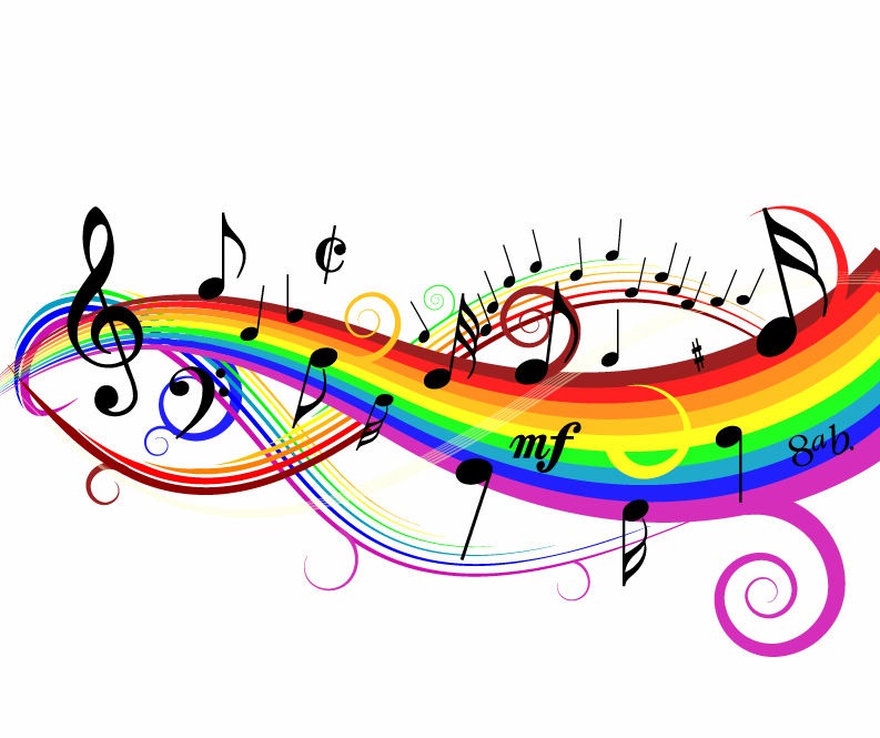 Colorful Musical Notes Background | Clipart library - Free Clipart 