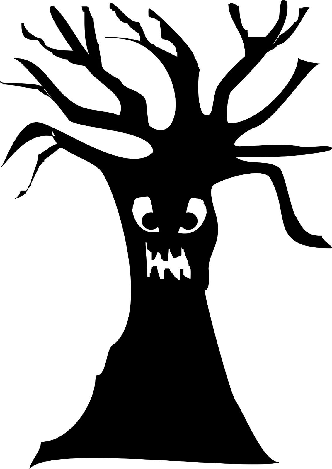 Scary Tree Silhouette - Clipart library