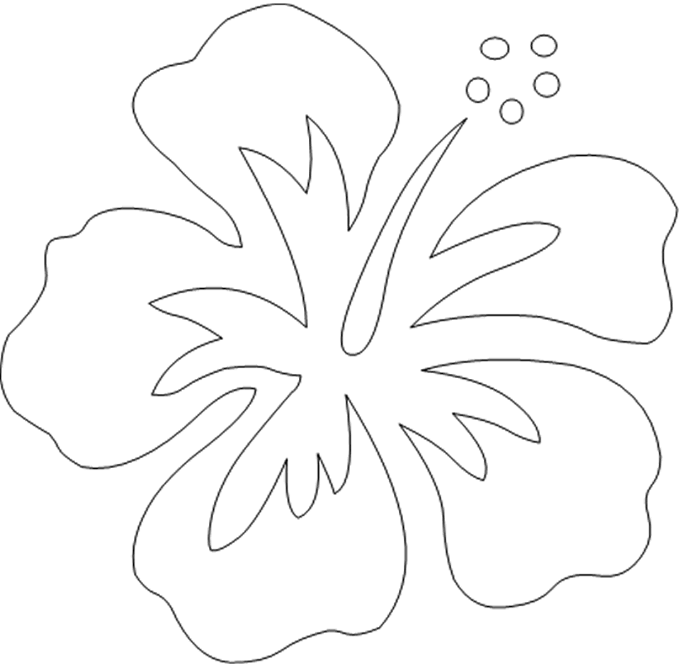 flor de hawaii para colorear - Clip Art Library