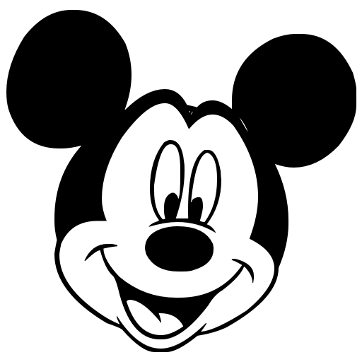 Gallery For  Mickey Mouse Head Black And White