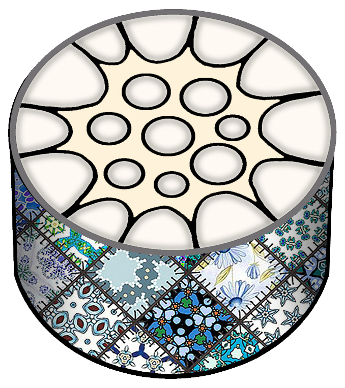Decorative Patchwork Honeycomb Container - Artisan Craft Design
