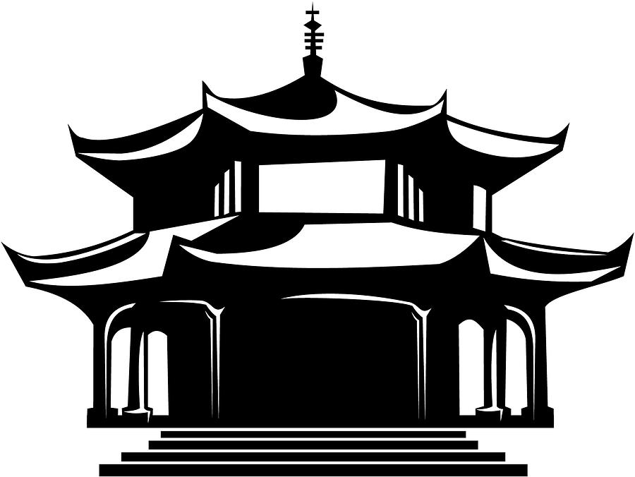 Traditional Chinese Pagoda Silhouette - Architectural Icon