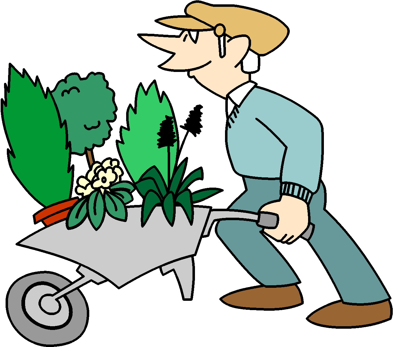 Garden Clipart in PNG — Watering with flowers — Картинки и Рисунки