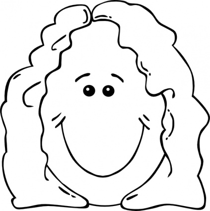 Happy Curly Hair Cartoon Character - Free Clipart Illustration
