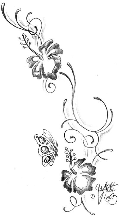 New Hibiscus Flower Tattoo Drawing Staffelpreise - Clip Art Library