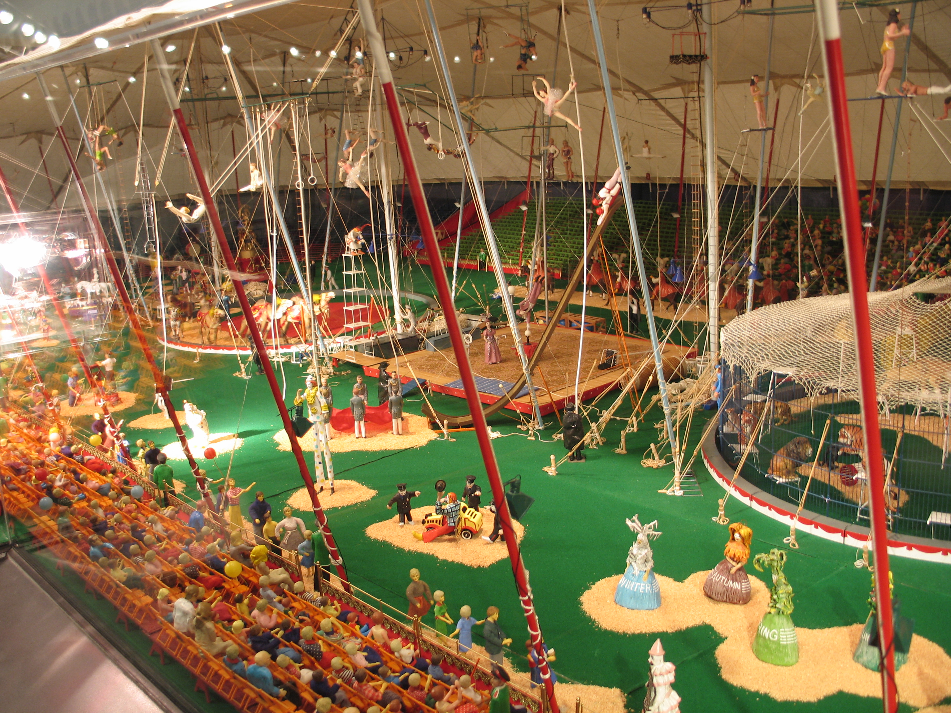 Vintage Circus Diorama Display - Miniature Big Top Spectacle