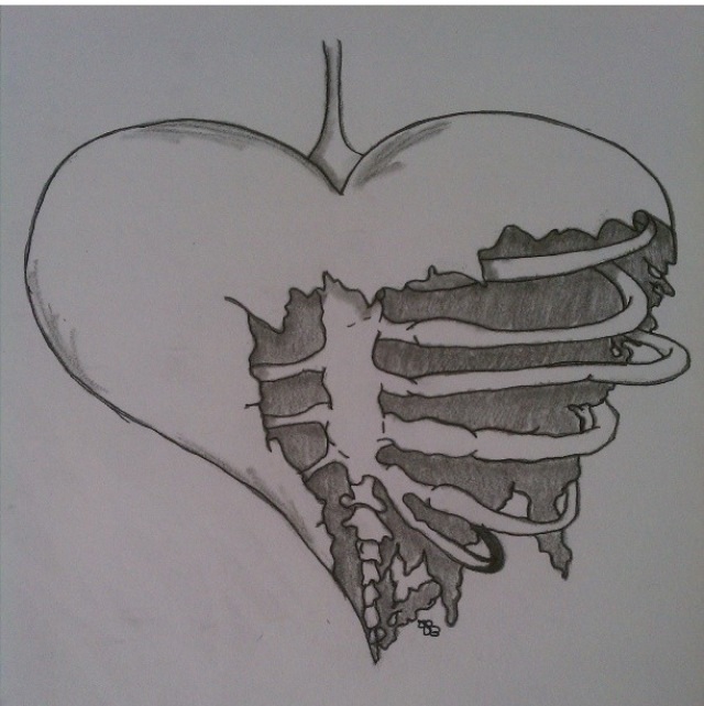 Premium Vector | Broken heart. the symbol of unhappy love. hand-drawn sketch.  black and white vector illustration.