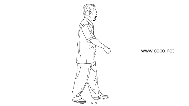 man walking side view drawing  Clip Art Library