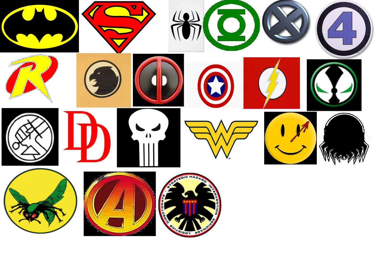 superhero logos and names - Clip Art Library