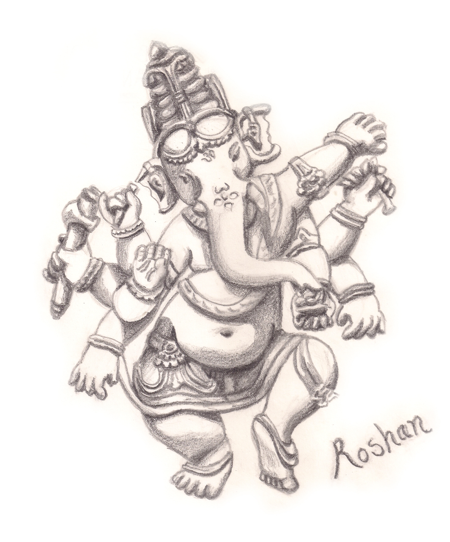 Black Charcoal Ganesh sketch, Size: A3 at Rs 1000/piece in Dewas | ID:  22527929691