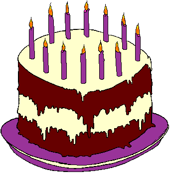 Chocolate Birthday Cake with Purple Candles - Festive Celebration Dessert