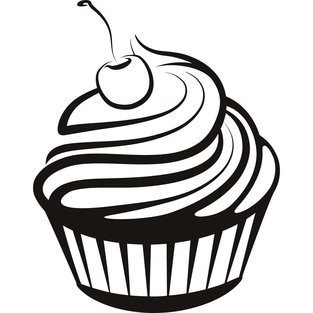 Cupcake Line Drawing - Clipart library