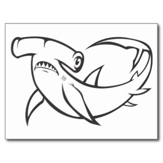 Cartoon Hammerhead Shark Cards, Photo Card Templates, Invitations 