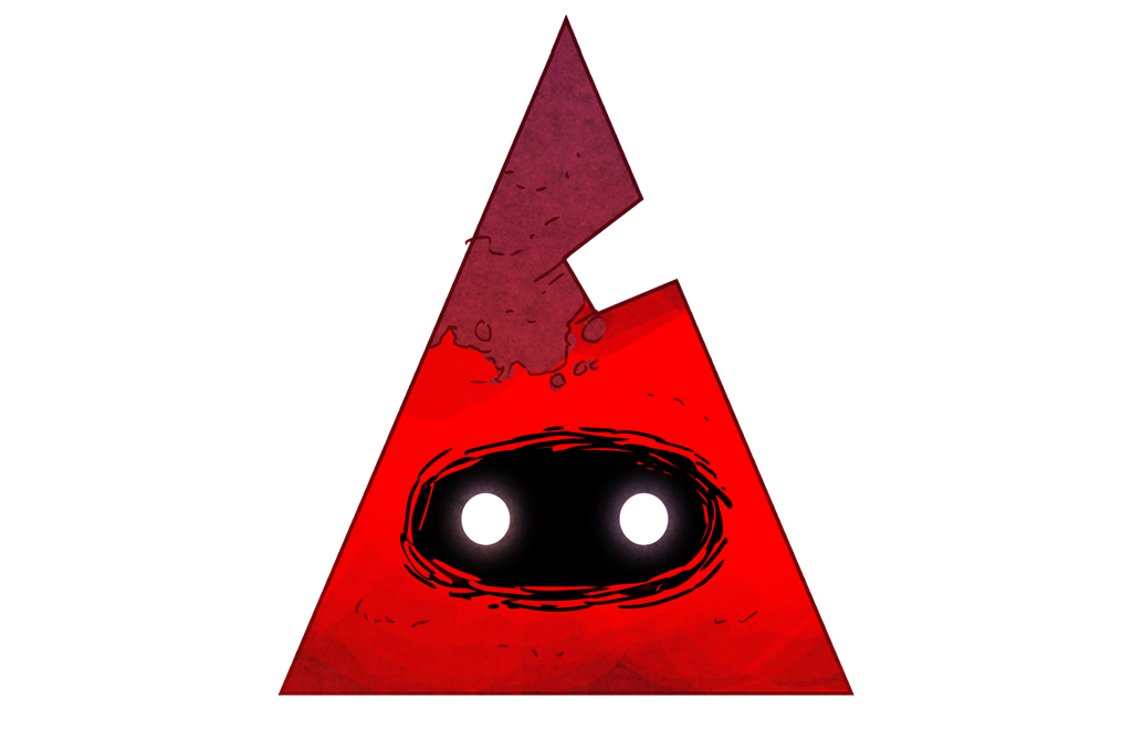Glitchy Red Triangle Creature - Digital Art Illustration
