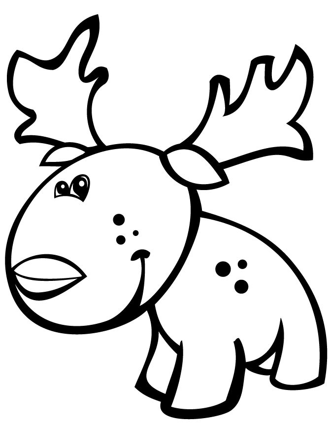 Cartoon Reindeer Coloring Page | HM Coloring Pages