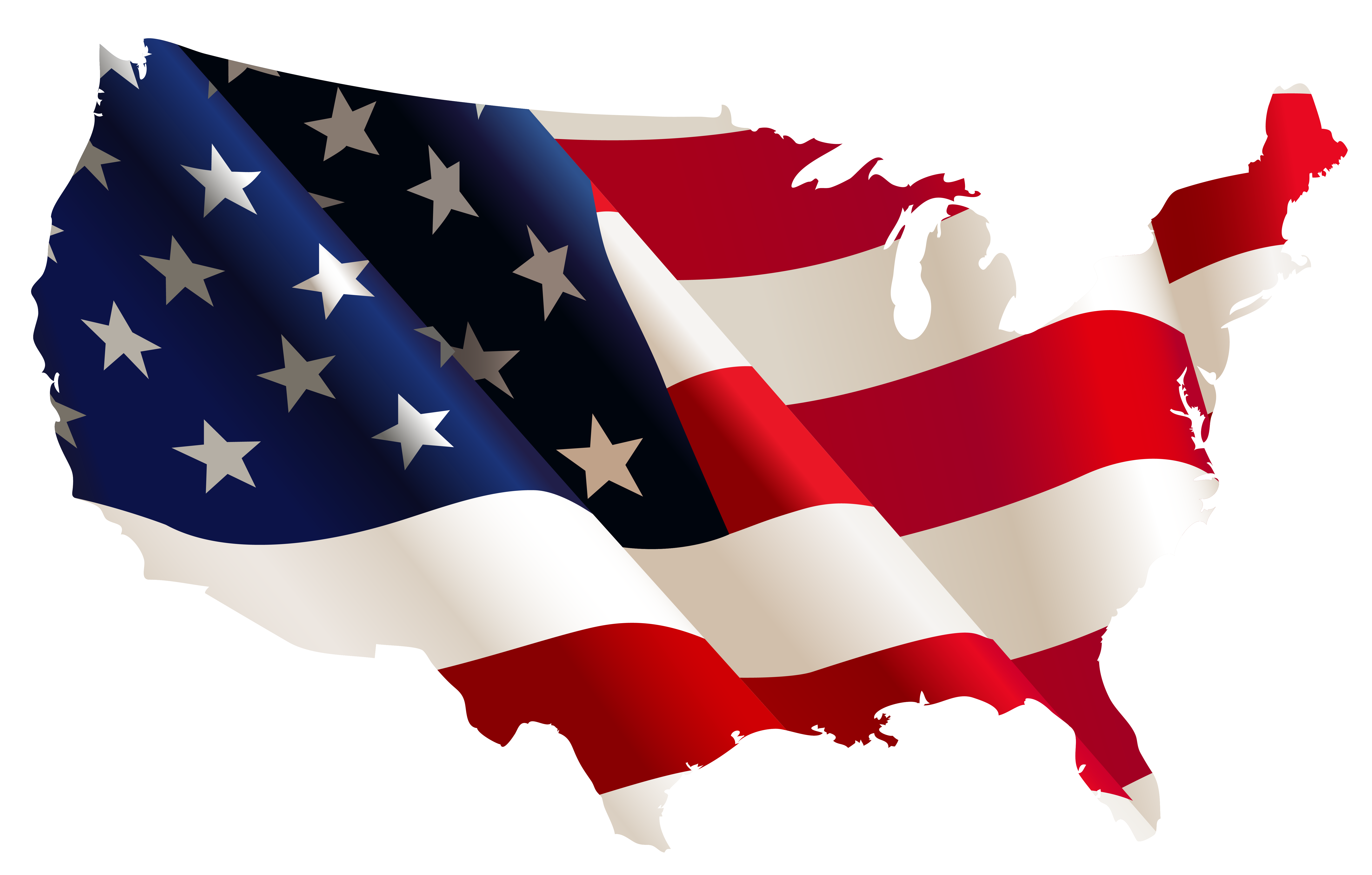 USA Flag Map PNG Clipart