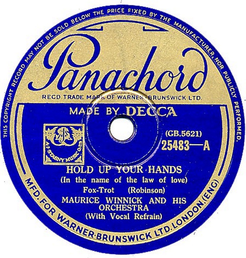 Hold Up Your Hands - Maurice Winnick & His Orchestra | Panachord Record Label