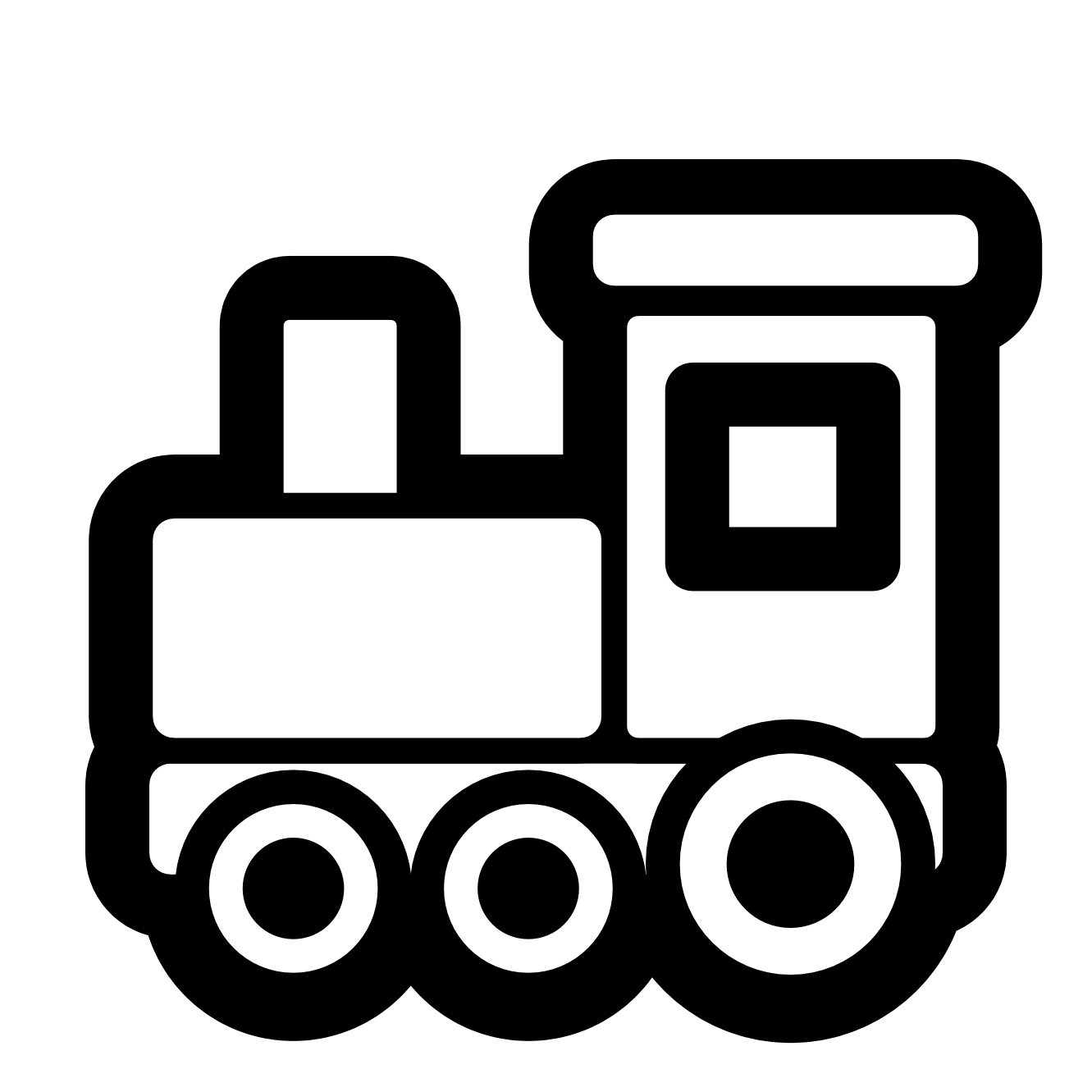 Toy Train Icon Black White Line Art Scalable Vector Graphics SVG 