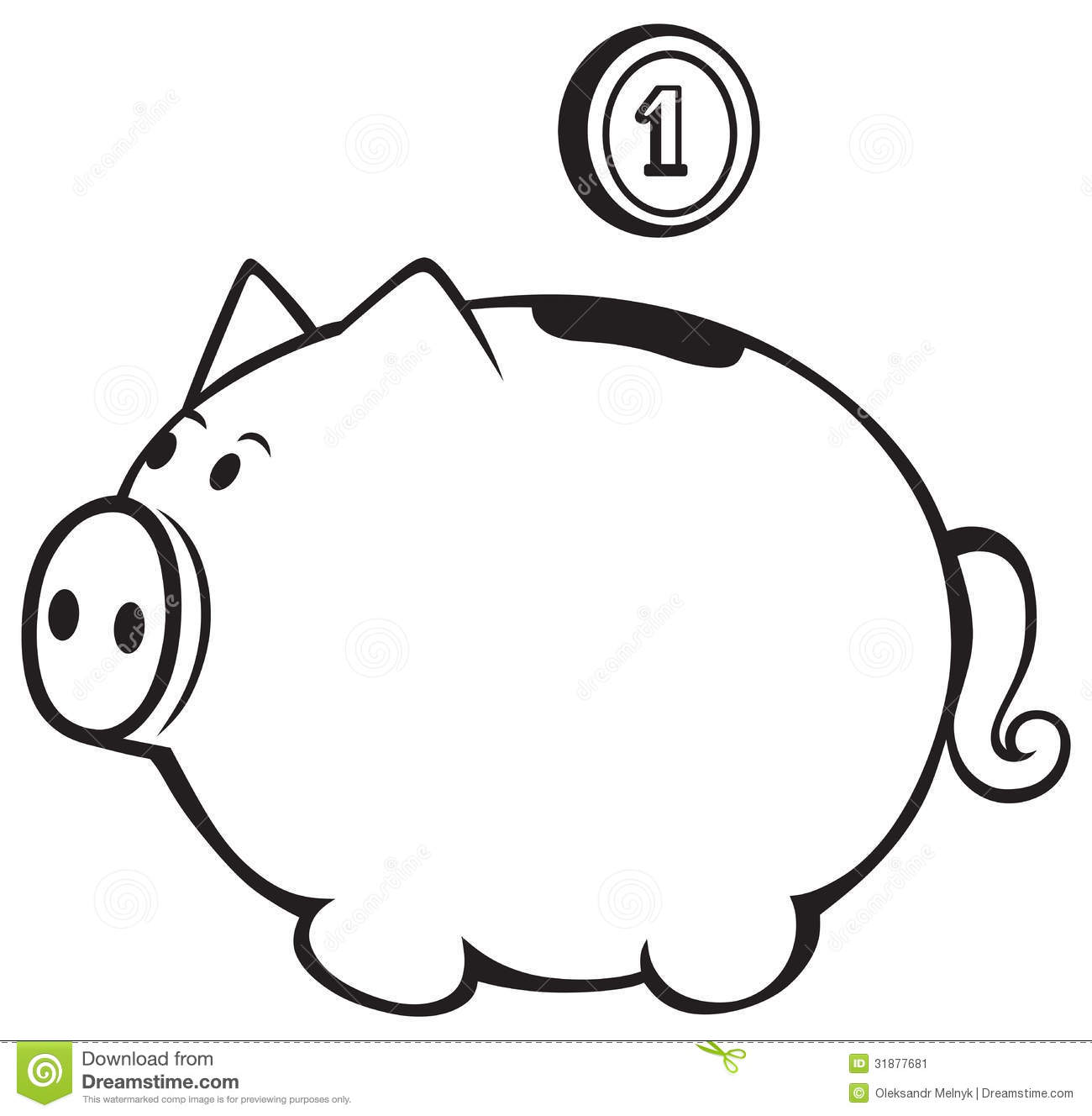 Free Piggy Bank Black And White, Download Free Piggy Bank Black And ...