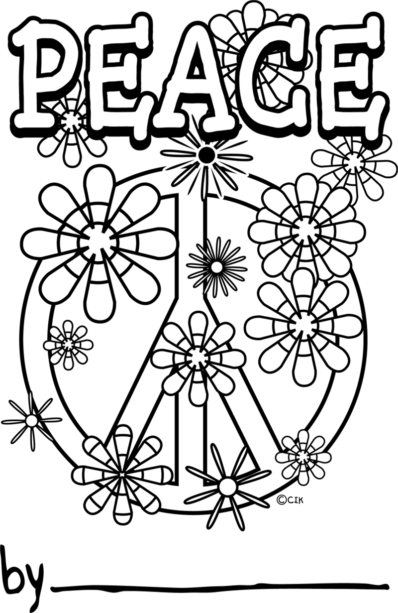 Peace sign coloring page - Coloring Pages  Pictures - IMAGIXS