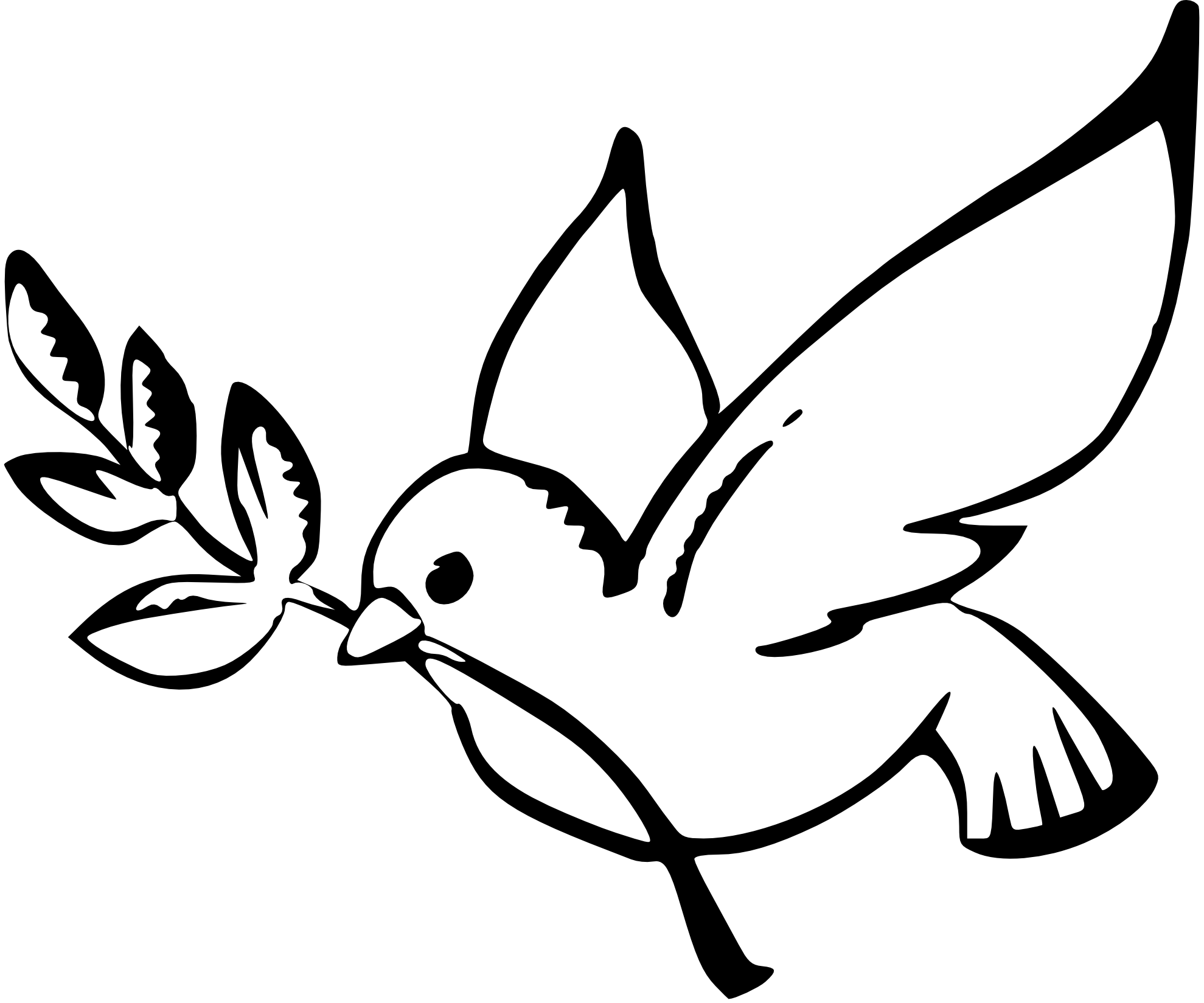Clip Art Dove Peace Black White Line Christmas Xmas - Clipart library 