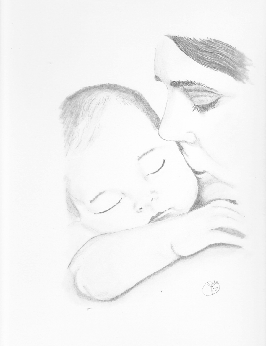 Pencil sketch of a mother and her child by Antsreooreo on DeviantArt