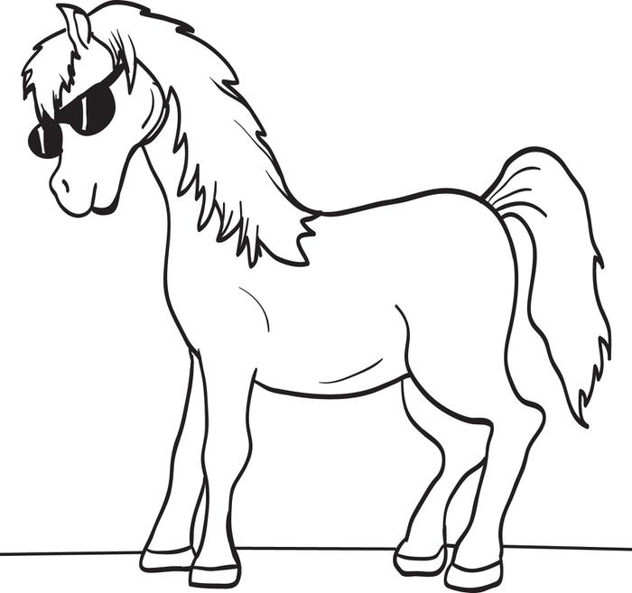 Free, Printable Cartoon Horse Coloring Page for Kids