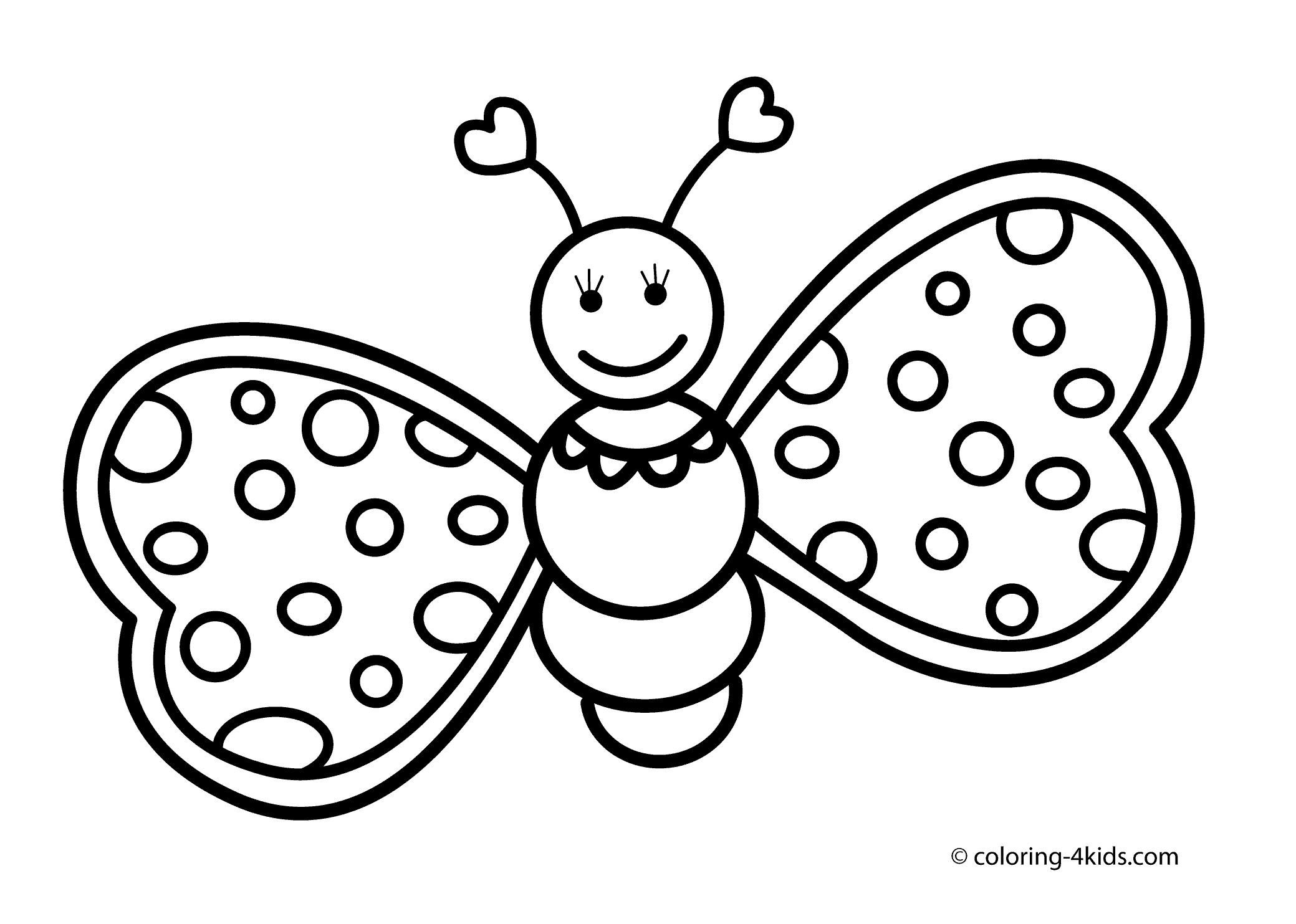 Butterfly coloring pages cute for kids, printable free | coloing 