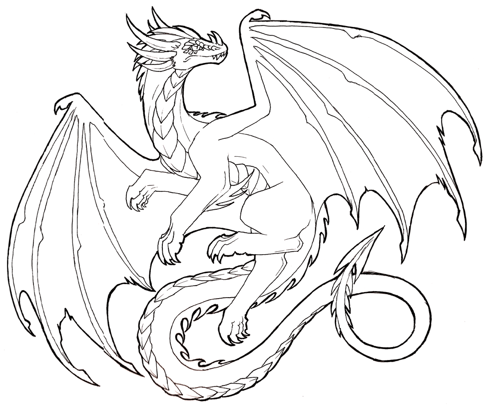 simple flying dragon sketch