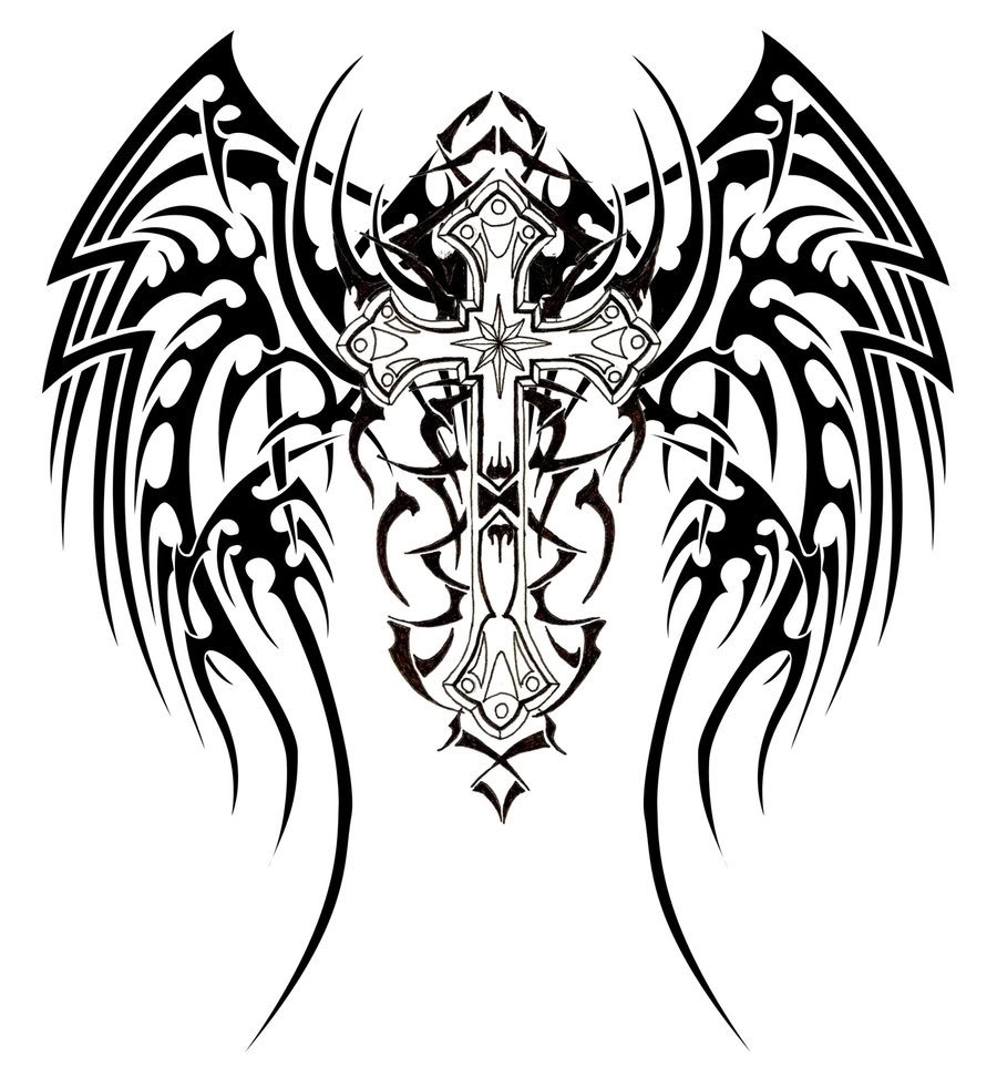Sketch Tribal Tattoo Cross Vector Drawing Stock Vector (Royalty Free)  2121254738 | Shutterstock