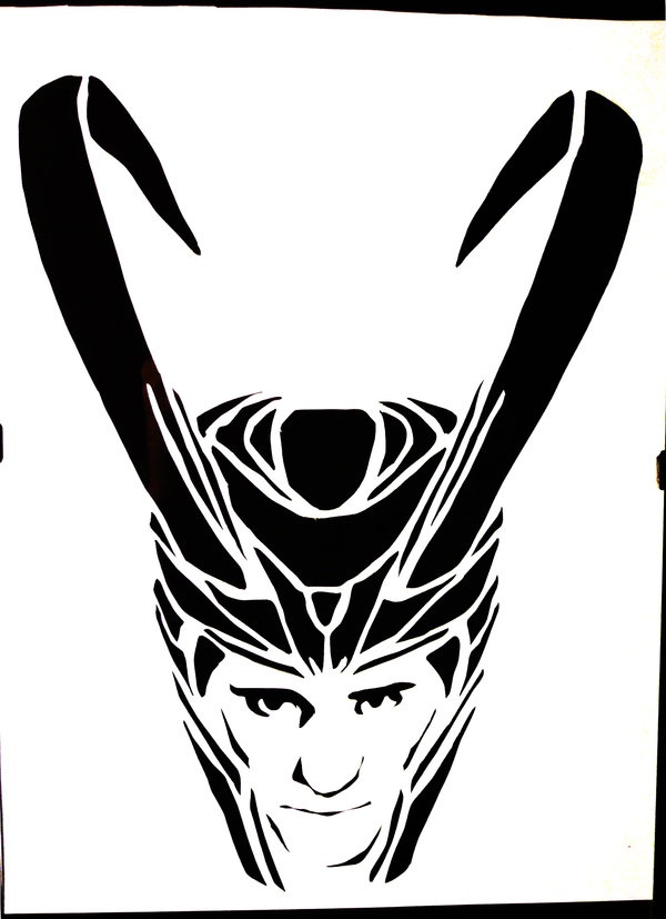 Loki Helmet Stencil Pictures