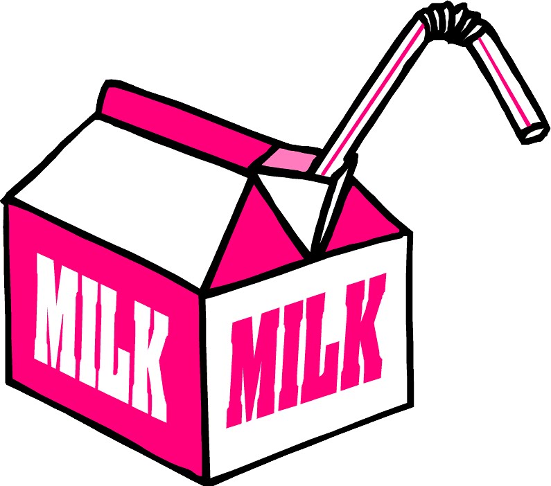 Pink Milk Carton with Straw - Fun Illustration for Kids’ Nutrition Content