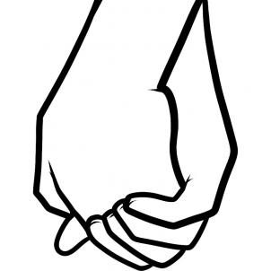 easy holding hands drawing