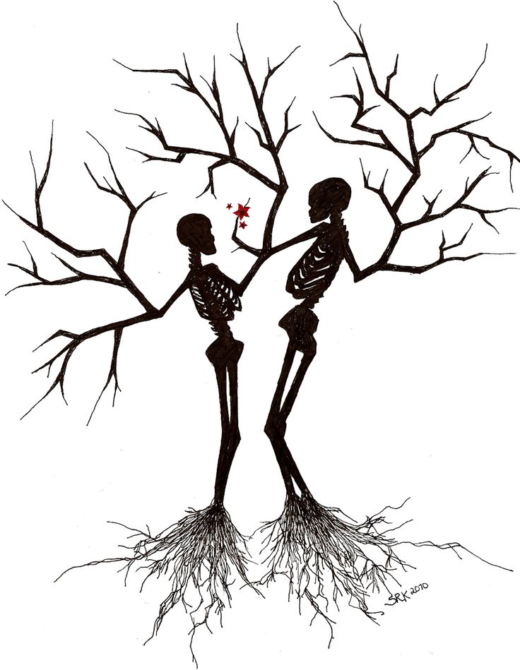 skeleton tree tattoos
