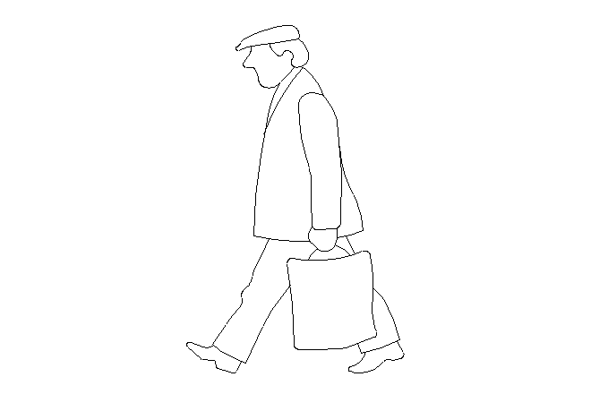 Sketch walking man from back hand drawn Royalty Free Vector