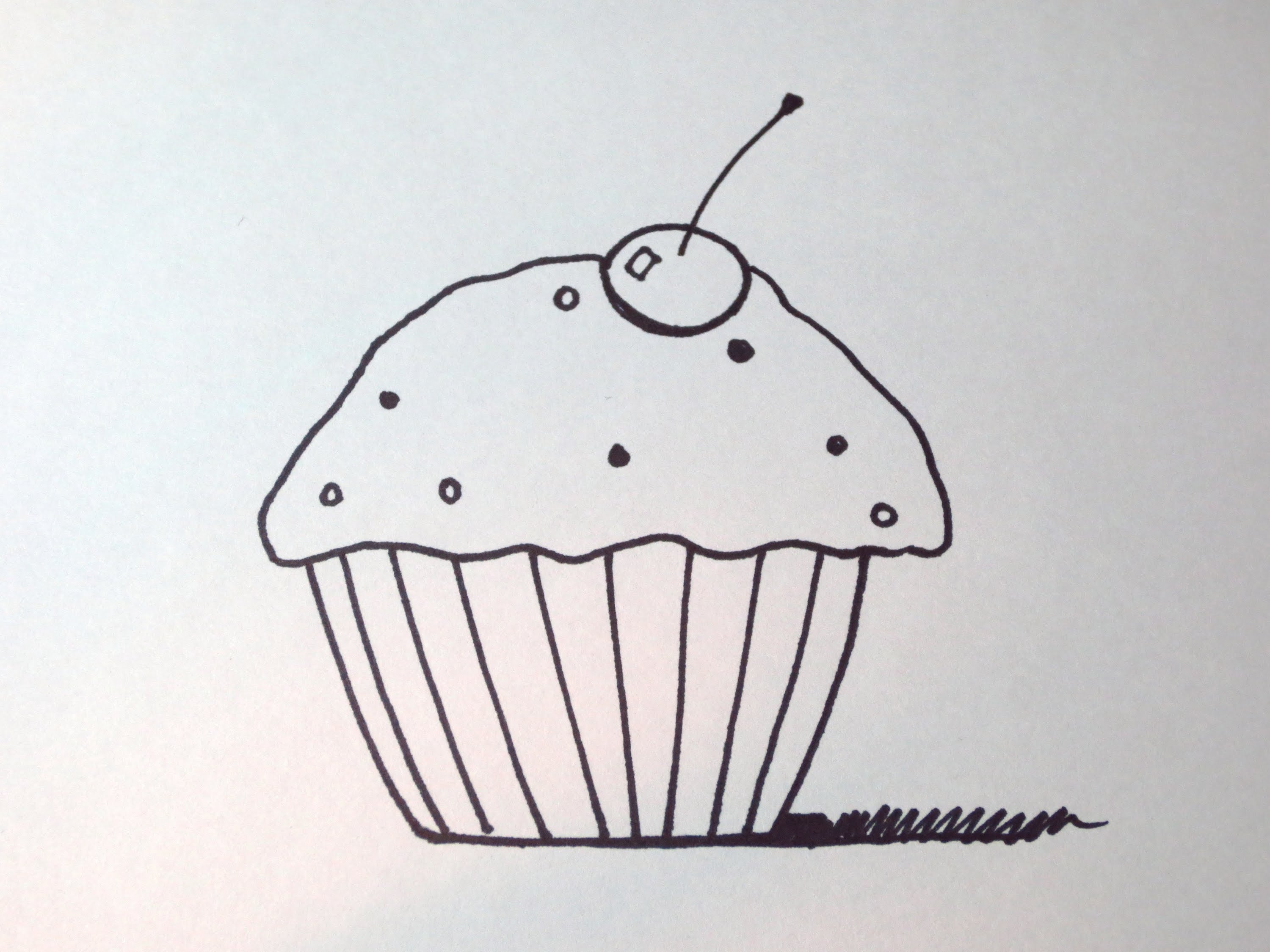 Cupcake draw easy
