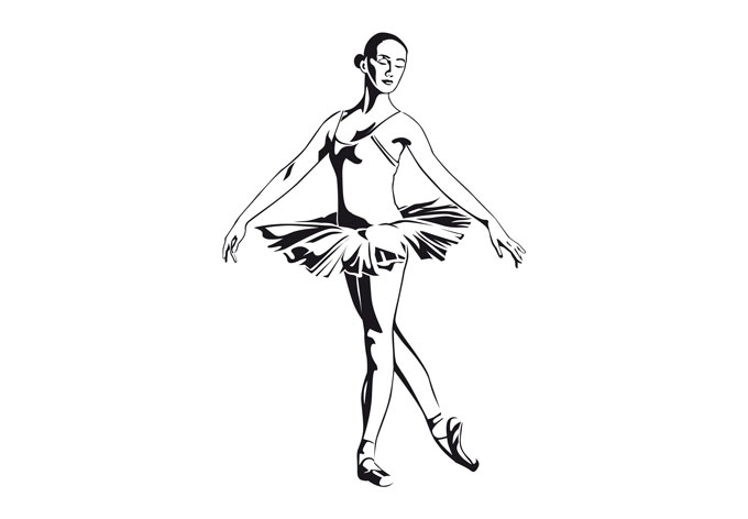 Muursticker Ballerina 1 - Zelfklevend