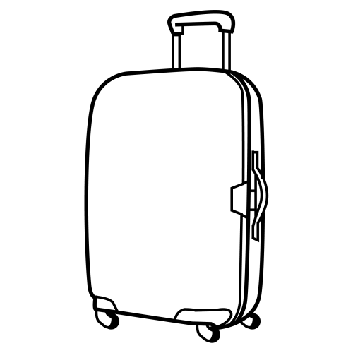 suitcase clip art black and white