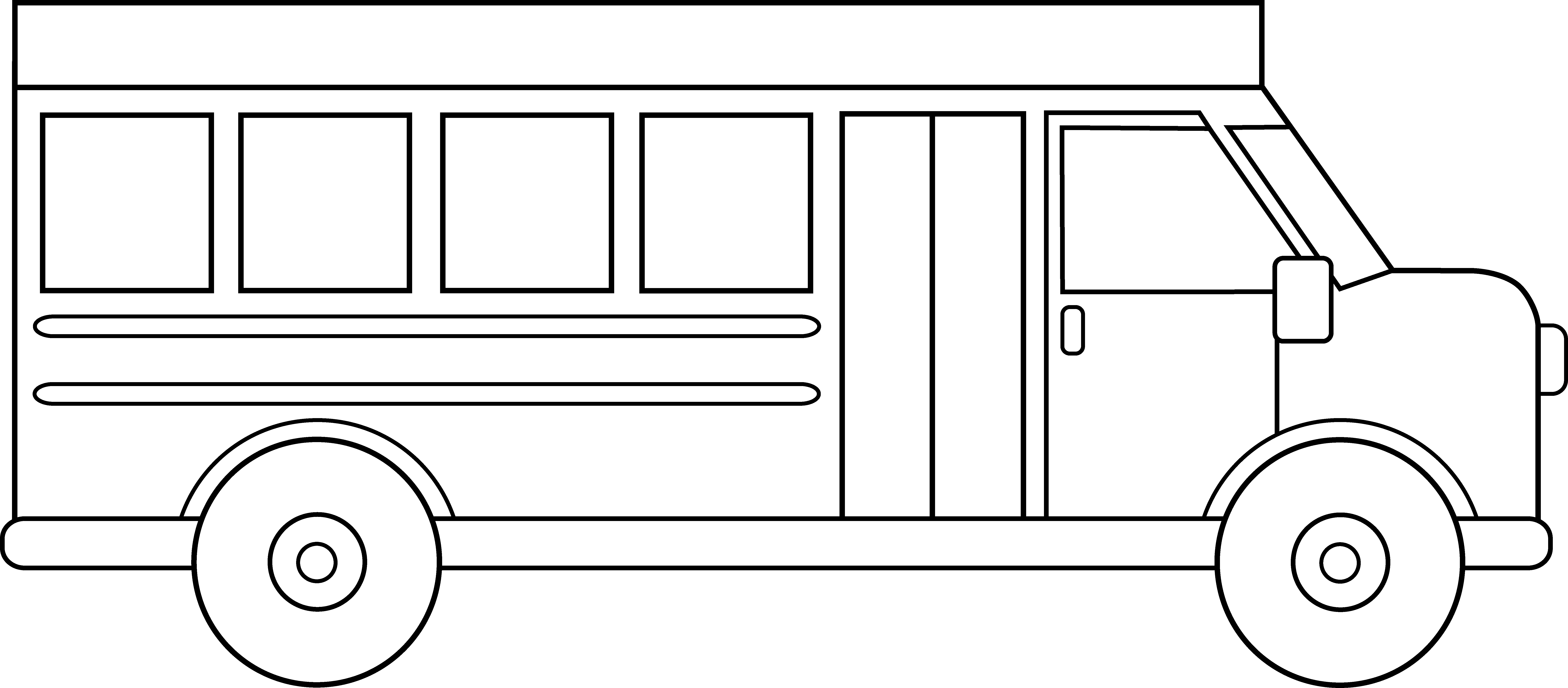 School Bus Outline Black And White Images  Pictures - Becuo