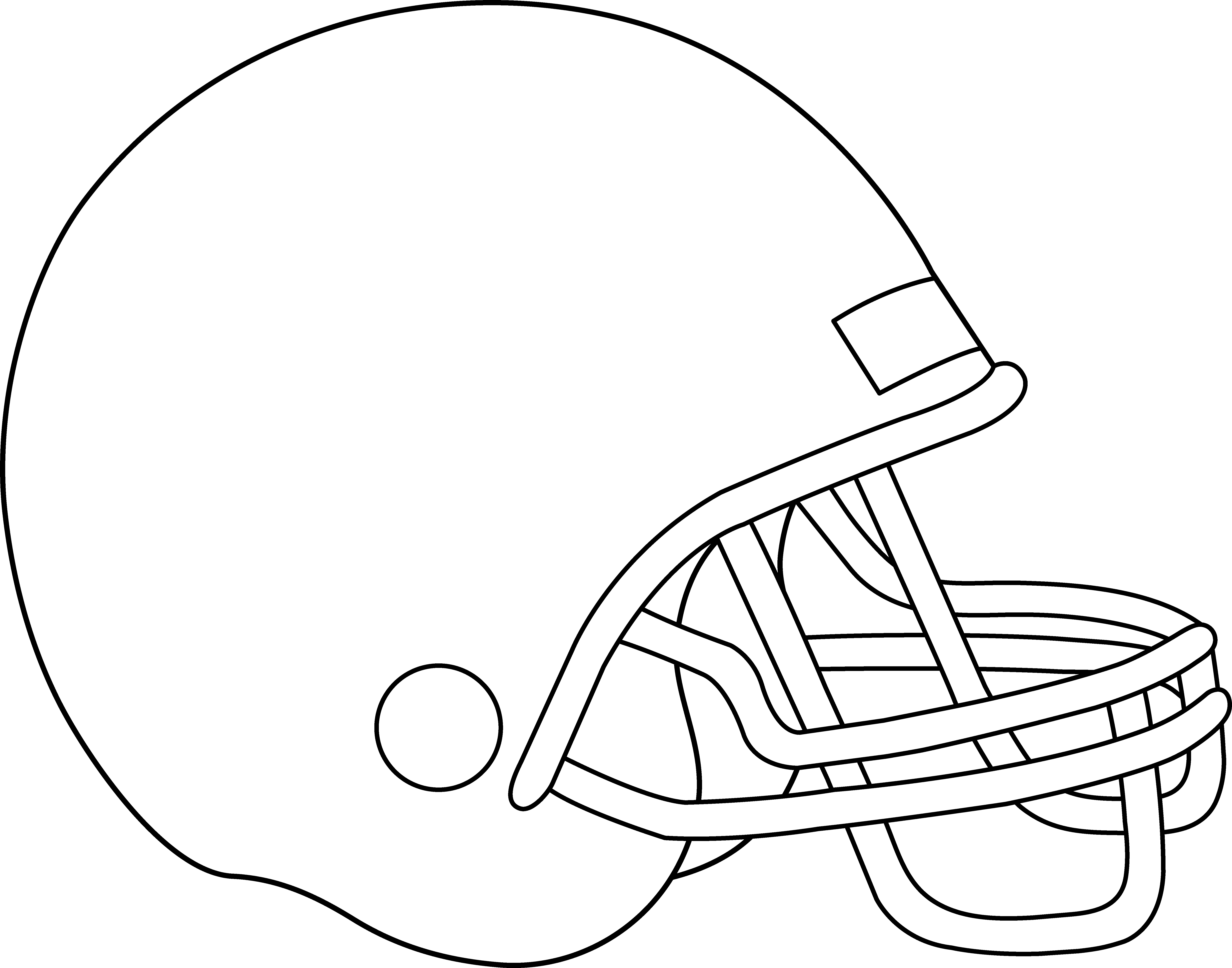 Blank Football Helmet For Coloring - Free Clip Art
