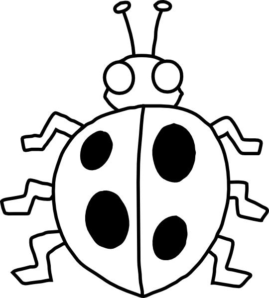 Free Lady Bug Black And White Clip Art - Clipart library