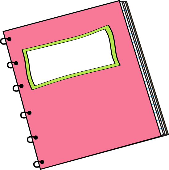 Pink Spiral Notebook with Blank Label Clip Art - Pink Spiral 