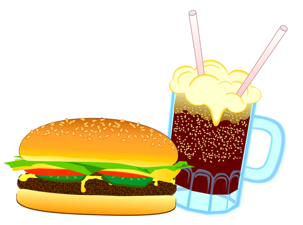 Classic Cheeseburger & Root Beer Float - Fast Food Icon Illustration